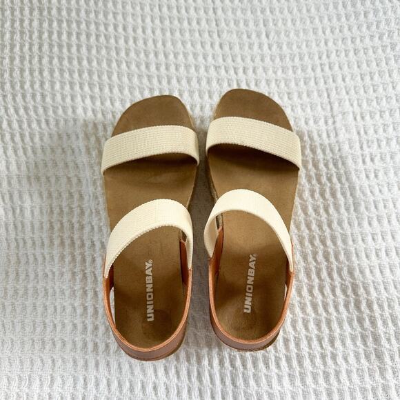 UNIONBAY Women's  Jaklin Flat Platform Sandals Natural Coloring Size 6 - Picture 4 of 8
